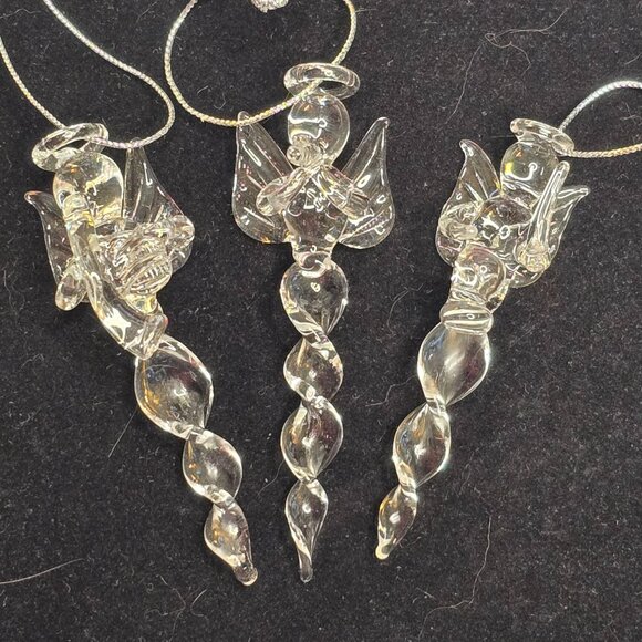 Lot Of 6 VTG Hand Blown Glass Angel Ornaments Musical Instruments - Picture 11 of 12